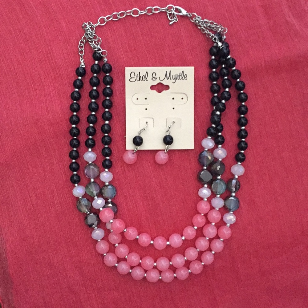 Earrings pierced and necklace 18”